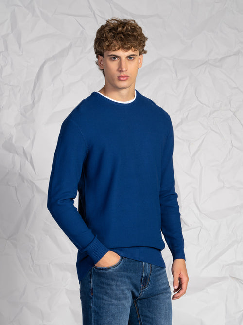 Maglia doppio collo|Colore:Indaco