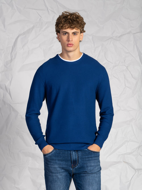 Maglia doppio collo|Colore:Indaco