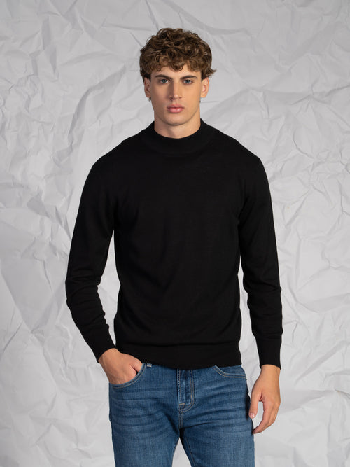 Maglia collo lupetto|Colore:Nero