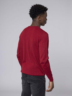 Maglia girocollo lana merinos|Colore:Rosso