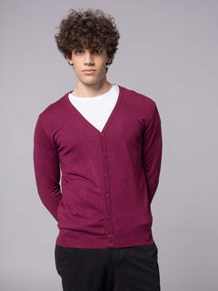 Cardigan con bottoni|Colore:Bordeaux