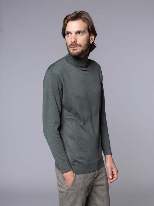 Maglia collo alto basic|Colore:Verde militare