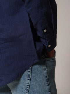 Camicia lino cotone|Colore:Blu