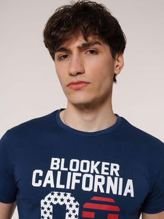 T-Shirt stampa California|Colore:Blu