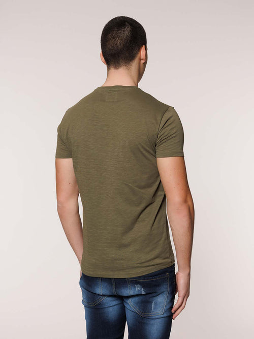 T-Shirt stampa New York|Colore:Verde militare
