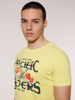 T-Shirt stampa riders|Colore:Giallo