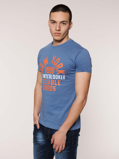 T-Shirt stampa 1990|Colore:Jeans
