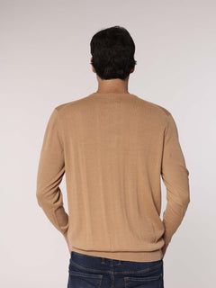 Maglia girocollo lana merinos|Colore:Beige