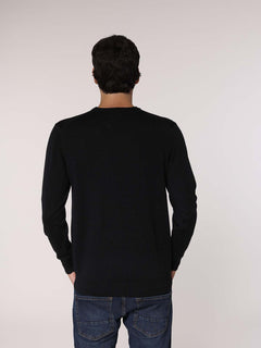 Maglia girocollo lana merinos|Colore:Nero