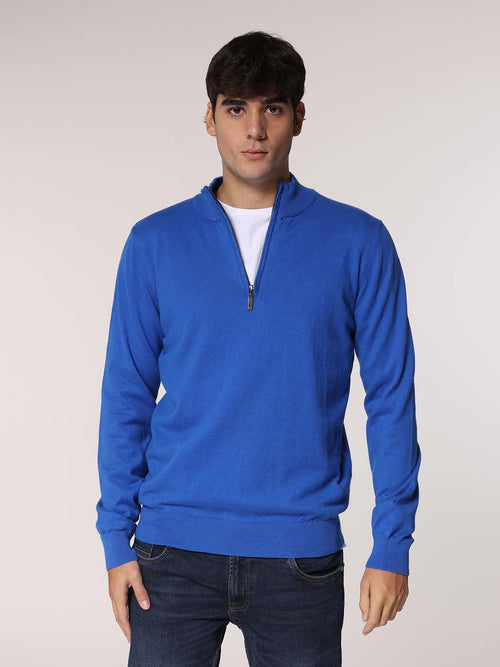 Maglia cachemire con zip|Colore:Royal