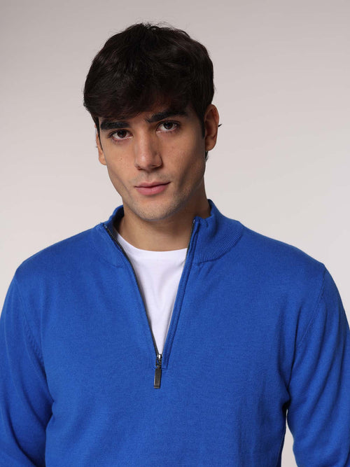 Maglia cachemire con zip|Colore:Royal