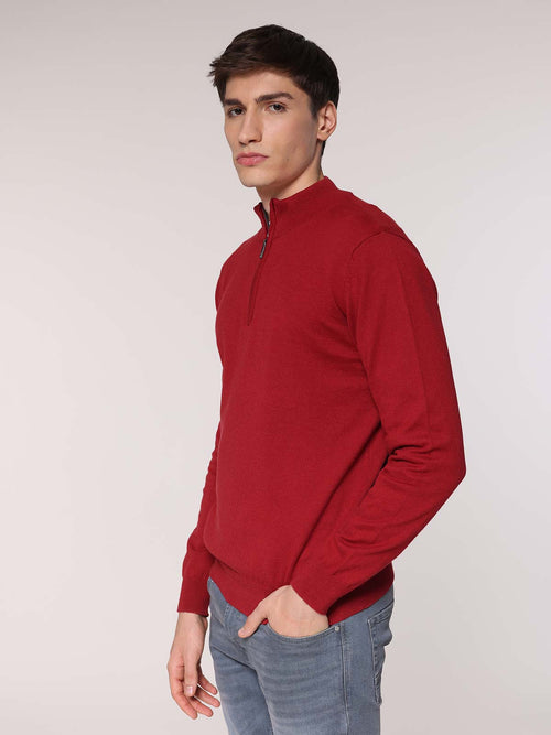 Maglia cachemire con zip|Colore:Tegola