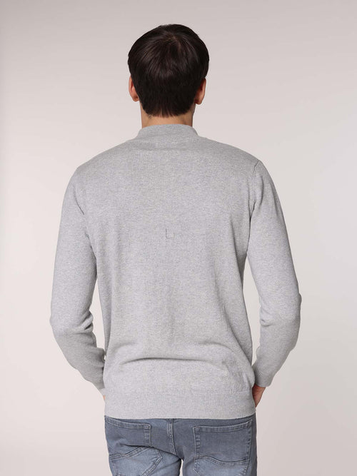 Maglia cachemire con zip|Colore:Grigio chiaro