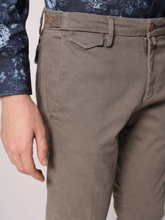 Pantaloni tessuto micro rigo|Colore:Fango