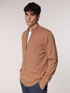 Cardigan cachemire con zip|Colore:Beige