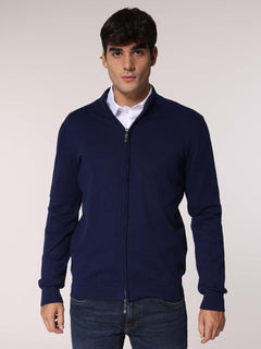 Cardigan cachemire con zip|Colore:Blu chiaro