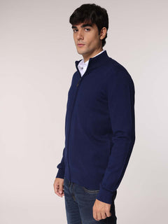 Cardigan cachemire con zip|Colore:Blu chiaro