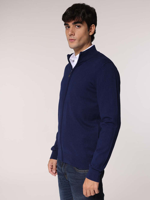 Cardigan cachemire con zip|Colore:Blu chiaro