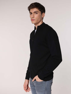 Cardigan cachemire con zip|Colore:Nero