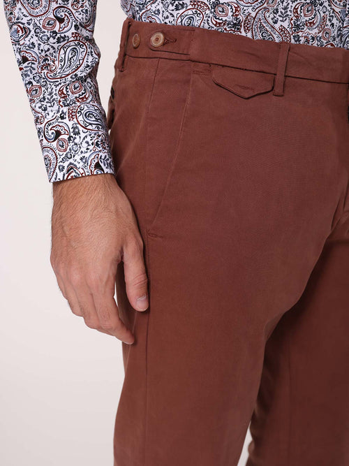 Pantaloni tessuto micro rigo|Colore:Rugine