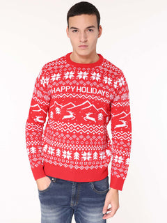 Maglia Happy Holidays|Colore:Rosso