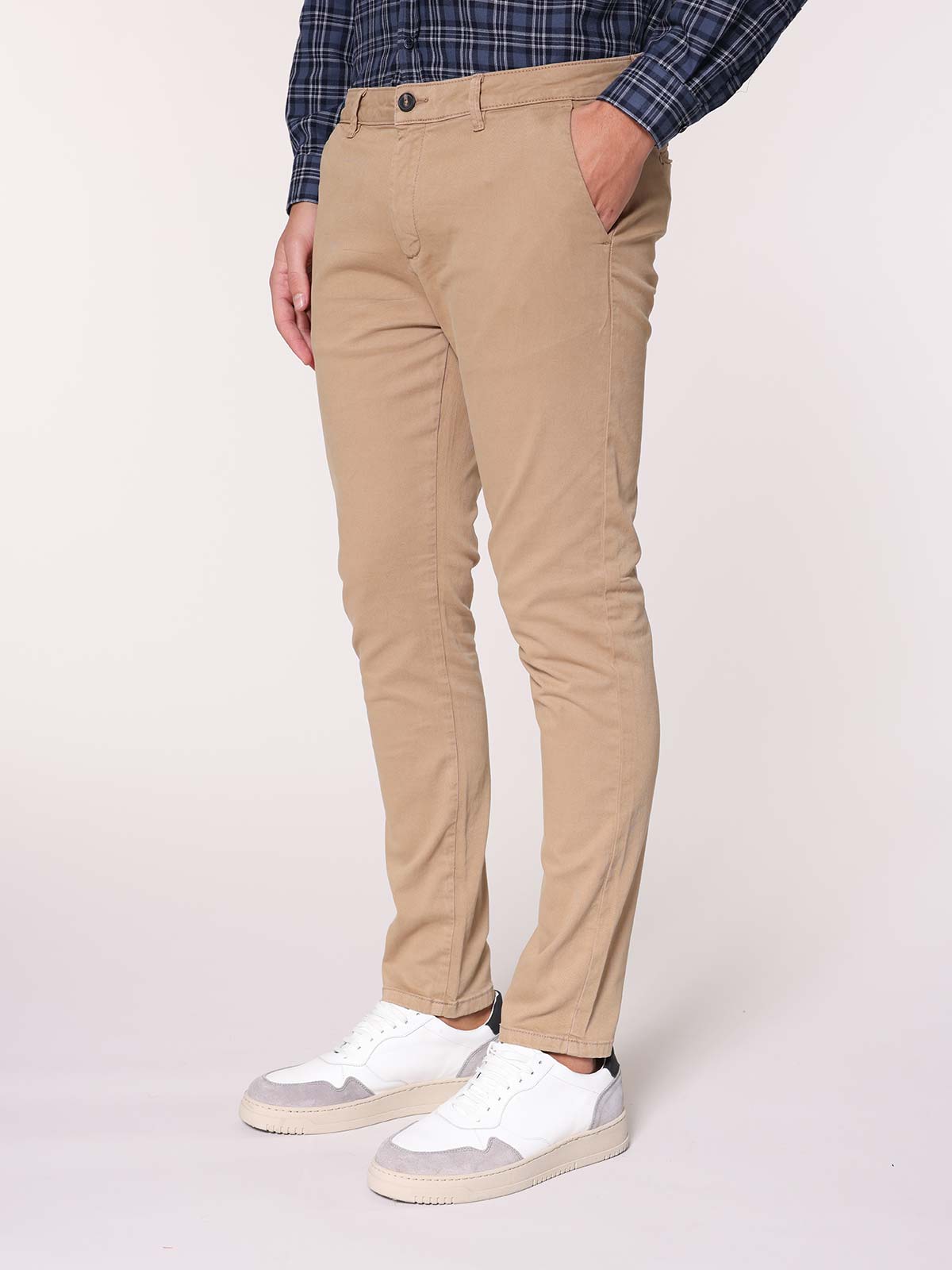 Pantaloni gabardine tasca America stretch|Colore:Beige
