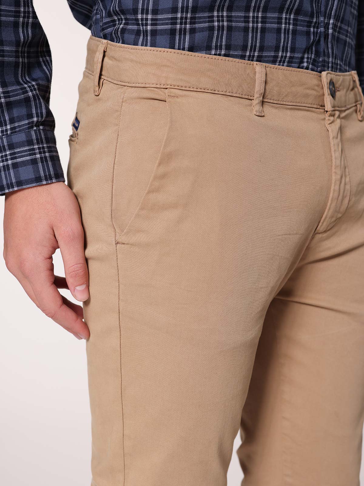 Pantaloni gabardine tasca America stretch|Colore:Beige