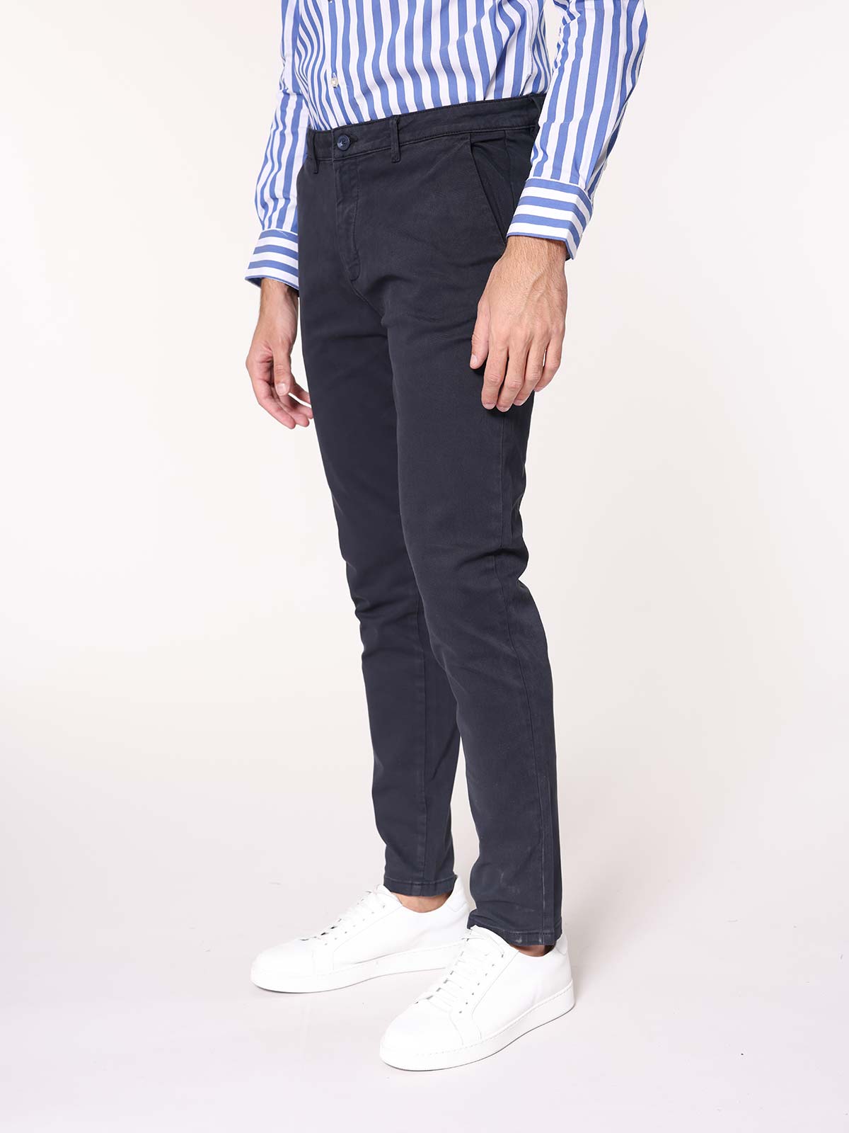 Pantaloni gabardine tasca America stretch|Colore:Blu