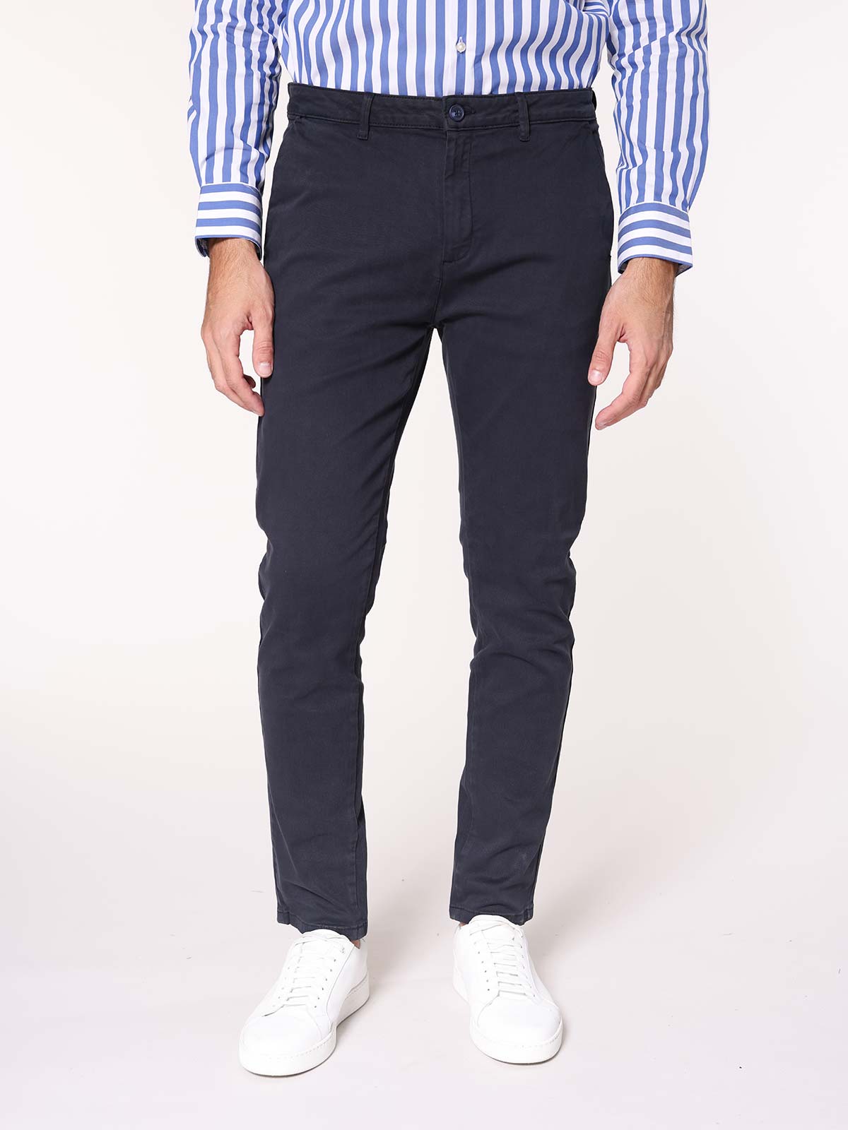 Pantaloni gabardine tasca America stretch|Colore:Blu