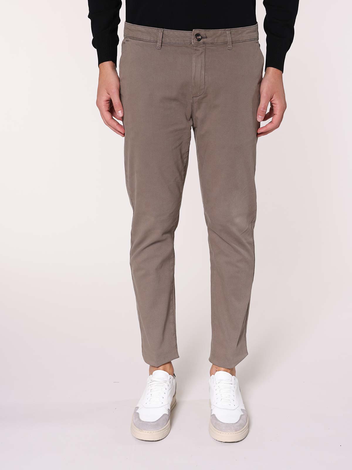 Pantaloni gabardine tasca America stretch|Colore:Fango