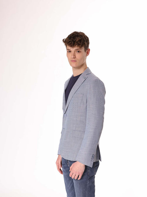 Giacca monocolore tono blu