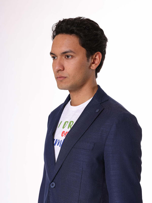 Giacca monocolore tono blu