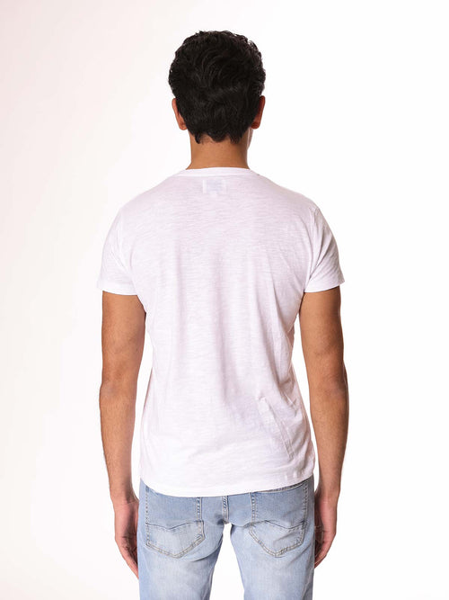 T-Shirt stampa champagne|Colore:Bianco