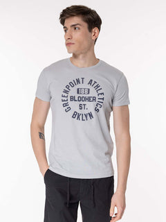 T-Shirt stampa bklyn|Colore:Perla
