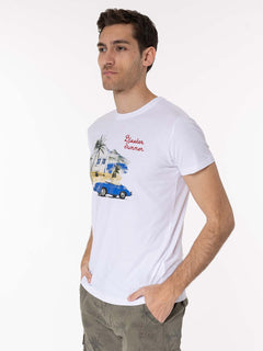 T-Shirt stampa Summer|Colore:Bianco