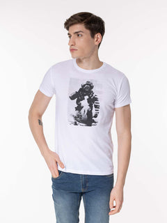 T-Shirt stampa Palombaro|Colore:Bianco