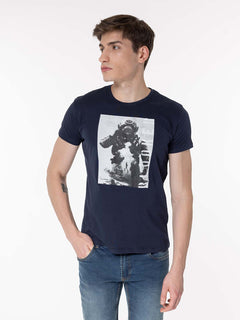 T-Shirt stampa Palombaro|Colore:Blu