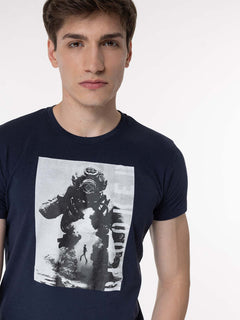 T-Shirt stampa Palombaro|Colore:Blu