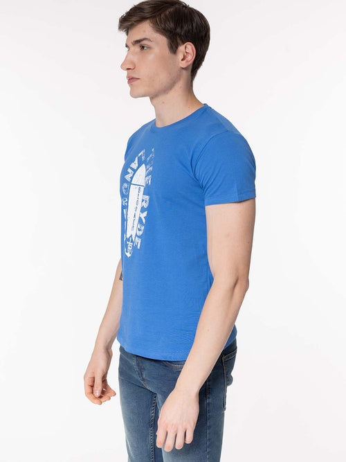 T-Shirt stampa land|Colore:Royal