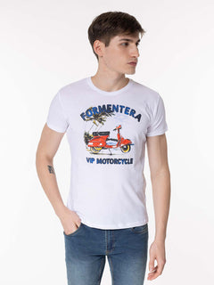 T-Shirt stampa Vespa|Colore:Bianco