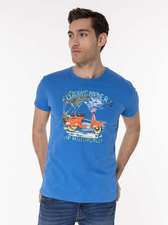T-Shirt stampa Vespa|Colore:Royal