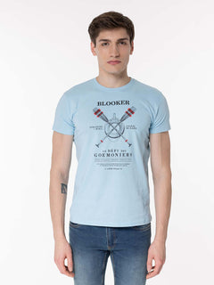 T-Shirt stampa Goemoniers|Colore:Celeste