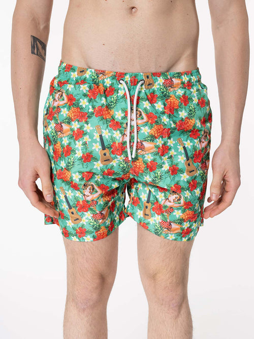Shorts da mare - fantasia|Colore:Verde