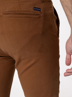Pantaloni fantasia cannettato|Colore:Tabacco