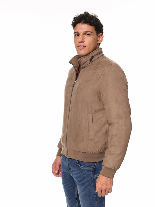 Giubbotto bomber scamosciato|Colore:Beige