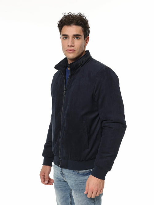 Giubbotto bomber scamosciato|Colore:Blu