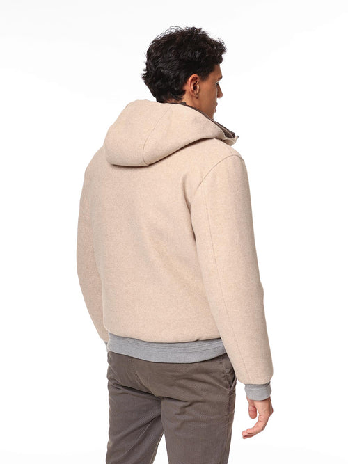 Giubbotto bomber in panno|Colore:Beige melange