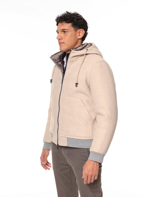 Giubbotto bomber in panno|Colore:Beige melange