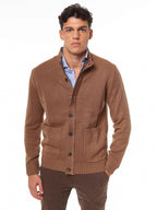 Cardigan con bottoni e zip|Colore:Beige