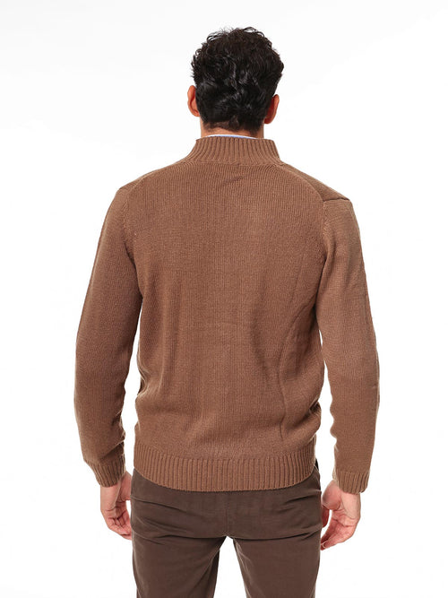 Cardigan con bottoni e zip|Colore:Beige